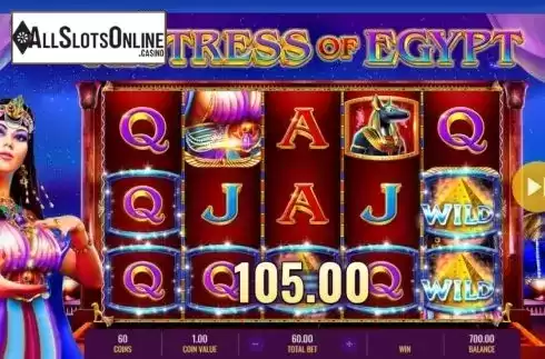 Win screen. Mistress of Egypt from IGT