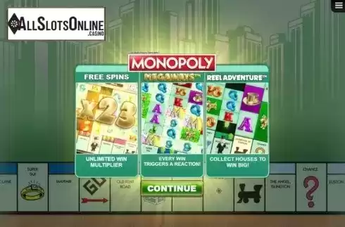 Start Screen. Monopoly Megaways from Big Time Gaming