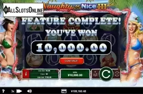 Free Spins Win. Naughty or Nice 3 from RTG