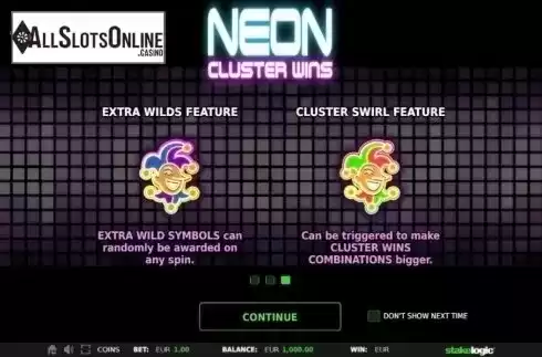 Intro 3. Neon Cluster Wins from StakeLogic