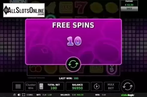 Free Spins Triggered. Neon Cluster Wins from StakeLogic