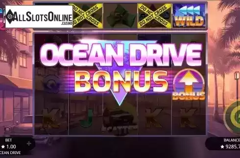 Ocean Drive Bonus Win Screen