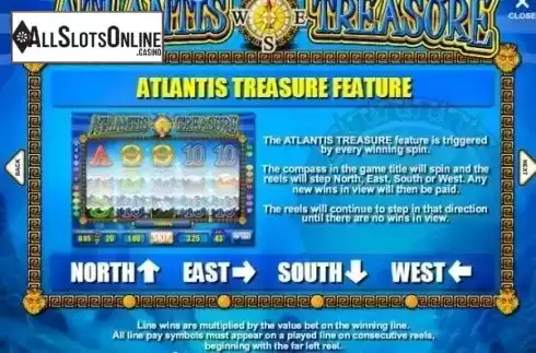Paytable 2. Atlantis Treasure from Mazooma