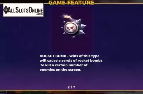 Bomb feature screen