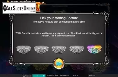 Bonus choosing. Amazing Alchemist from Leander Games
