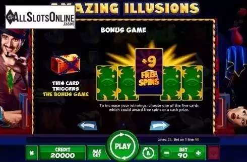 Paytable 2. Amazing Illusions from X Card