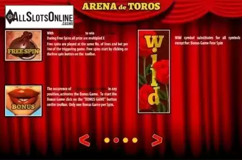 Paytable 2. Arena de Toros HD from World Match