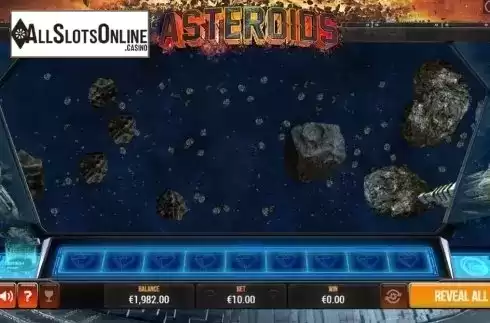 Game Screen. Asteroids Scratch from Pariplay