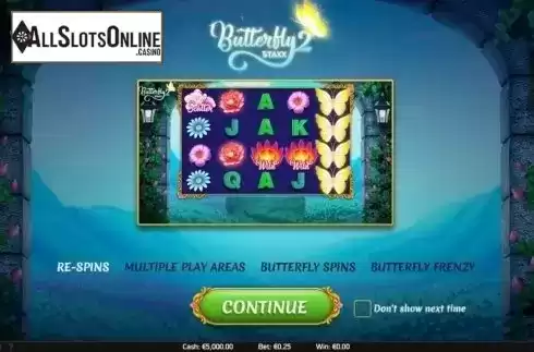 Start Screen. Butterfly Staxx 2 from NetEnt