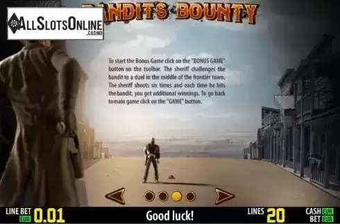 Paytable 3. Bandit's Bounty HD from World Match