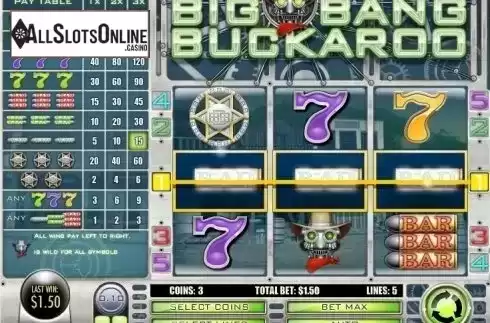 Win Screen . Big Bang Buckaroo from Rival Gaming