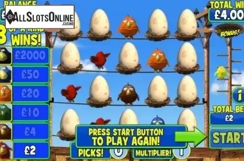 Game Screen. Birdz Instant Win from Games Warehouse