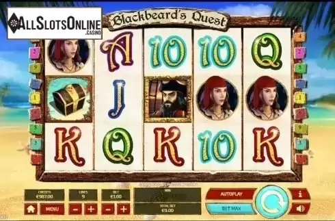 Reel screen. Blackbeard's Quest from Tom Horn Gaming