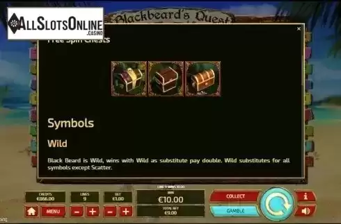 Paytable 2. Blackbeard's Quest from Tom Horn Gaming
