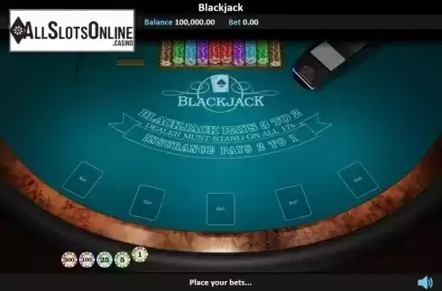 Start Screen. Blackjack 5 Hands from Realistic