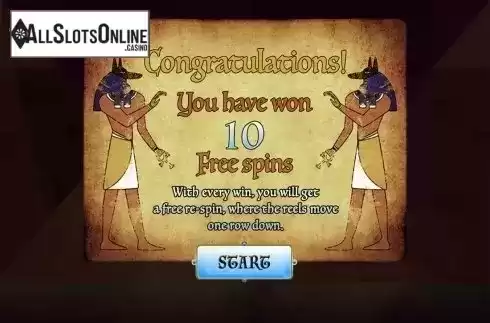 Free spins intro screen. Book of Guardians from Spinomenal