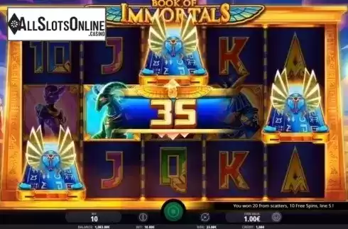 Win Screen. Book of Immortals from iSoftBet