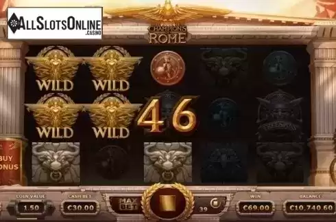Win Screen. Champions of Rome from Yggdrasil