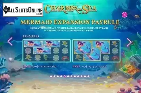 Paytable 5. Charms of the Sea from Playtech