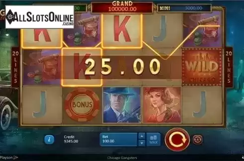 Win screen. Chicago Gangsters from Playson