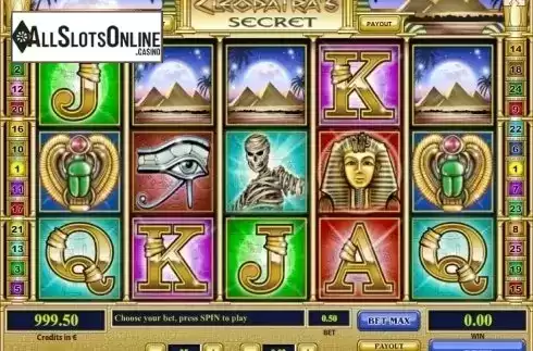 Reel screen. Cleopatra's Secret from Tom Horn Gaming