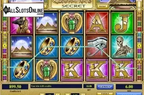 Win screen. Cleopatra's Secret from Tom Horn Gaming