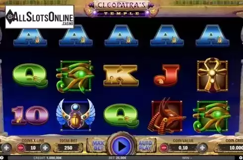 Reel Screen. Cleopatras Temple from Capecod Gaming