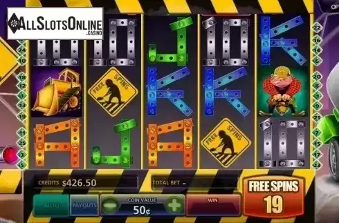 Free Spins screen. Construction Cash from MultiSlot