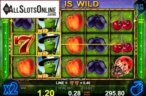 Win screen 1. Crazy Caterpillar from Casino Technology