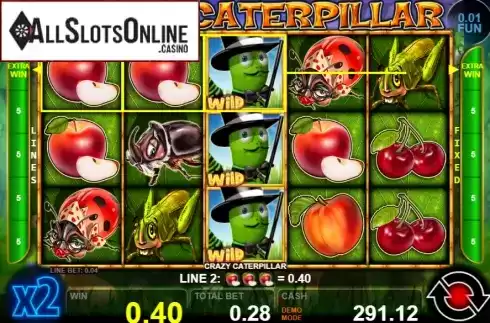 Win screen 2. Crazy Caterpillar from Casino Technology