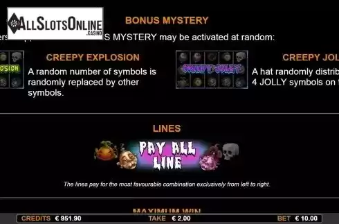 Mystery Bonus screen
