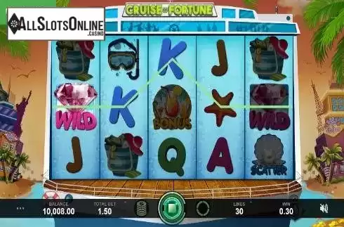 Wild Win Screen. Cruise of Fortune from Caleta Gaming