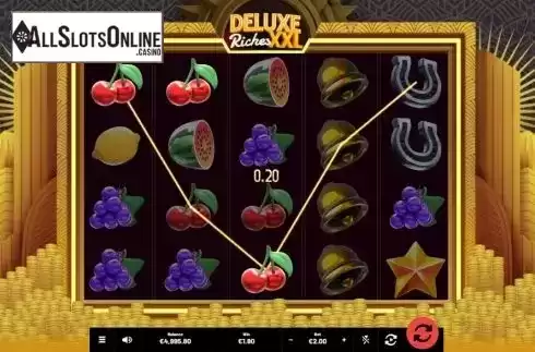 Win screen. Deluxe Riches XXL from Mighty Finger
