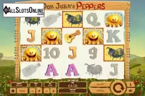 Wild Win screen. Don Juan's Peppers from Tom Horn Gaming