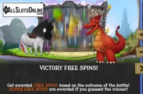 Paytable 4. Dragon vs Unicorn from Red7