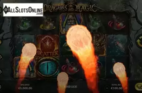 Fireball Feature. Dragons And Magic from StakeLogic
