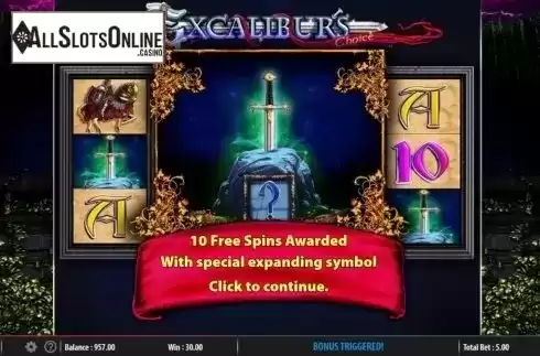 Free Spins. Excalibur's Choice from Barcrest