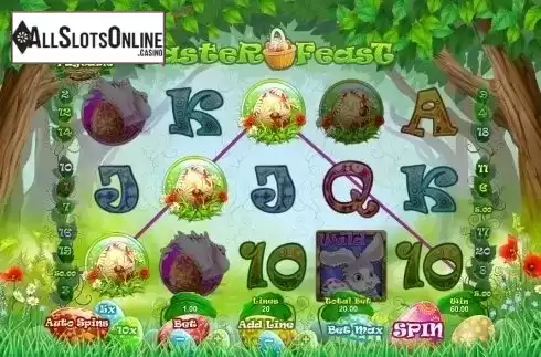 Win Screen . Easter Feast Slot from GamesOS