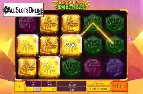 Win Screen. Egyptian Emeralds from Playtech Origins