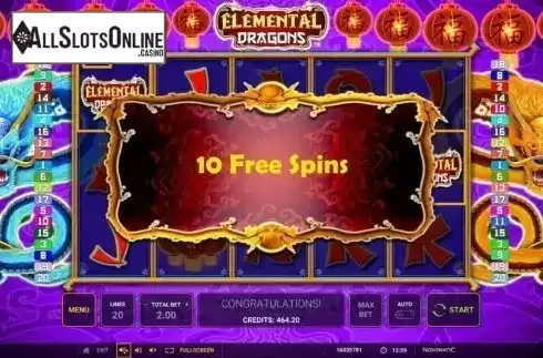 Free Spins. Elemental Dragons from Greentube