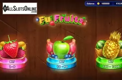 Intro screen. Fu Fruits Jackpot from Skywind Group