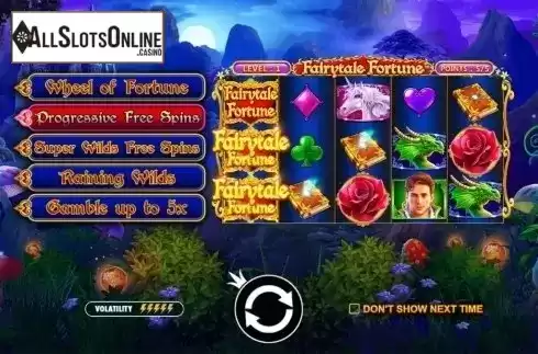 Intro Game screen. Fairytale Fortune from Pragmatic Play