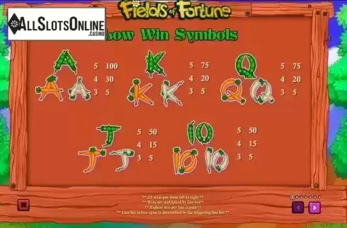 Screen2. Fields of Fortune from Playtech