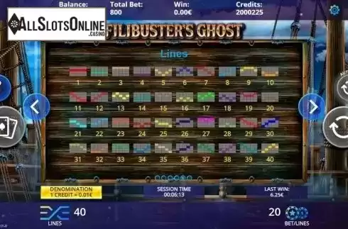 Paylines. Filibusters Ghost from DLV