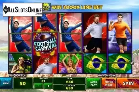 Win screen. Football Carnival from Playtech