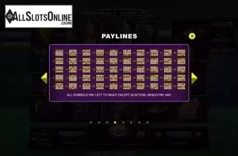 Paylines. Football Fortunes from RTG