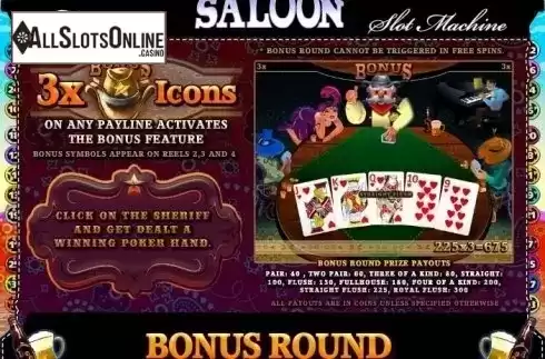 Paytable 2. Fortunate Saloon from MultiSlot