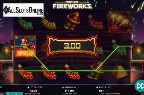 Win Screen 2. Fortune Fireworks from Leander Games