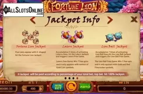 Jackpot. Fortune Lion (TIDY) from TIDY