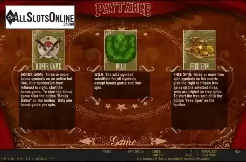 Paytable 2. Freaky Fortune HD from World Match